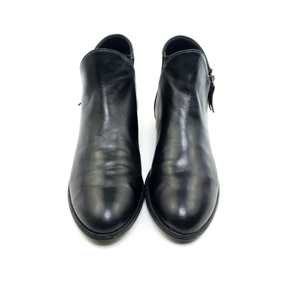 Stuart Weitzman Lowkey Hidden Wedge Ankle Boots Black Leather Side Zip Size 6.5 - Picture 4 of 10